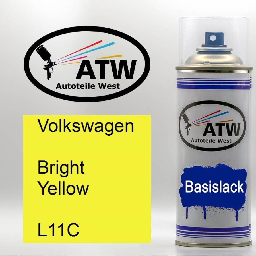 Volkswagen, Bright Yellow, L11C: 400ml Sprühdose, von ATW Autoteile West.